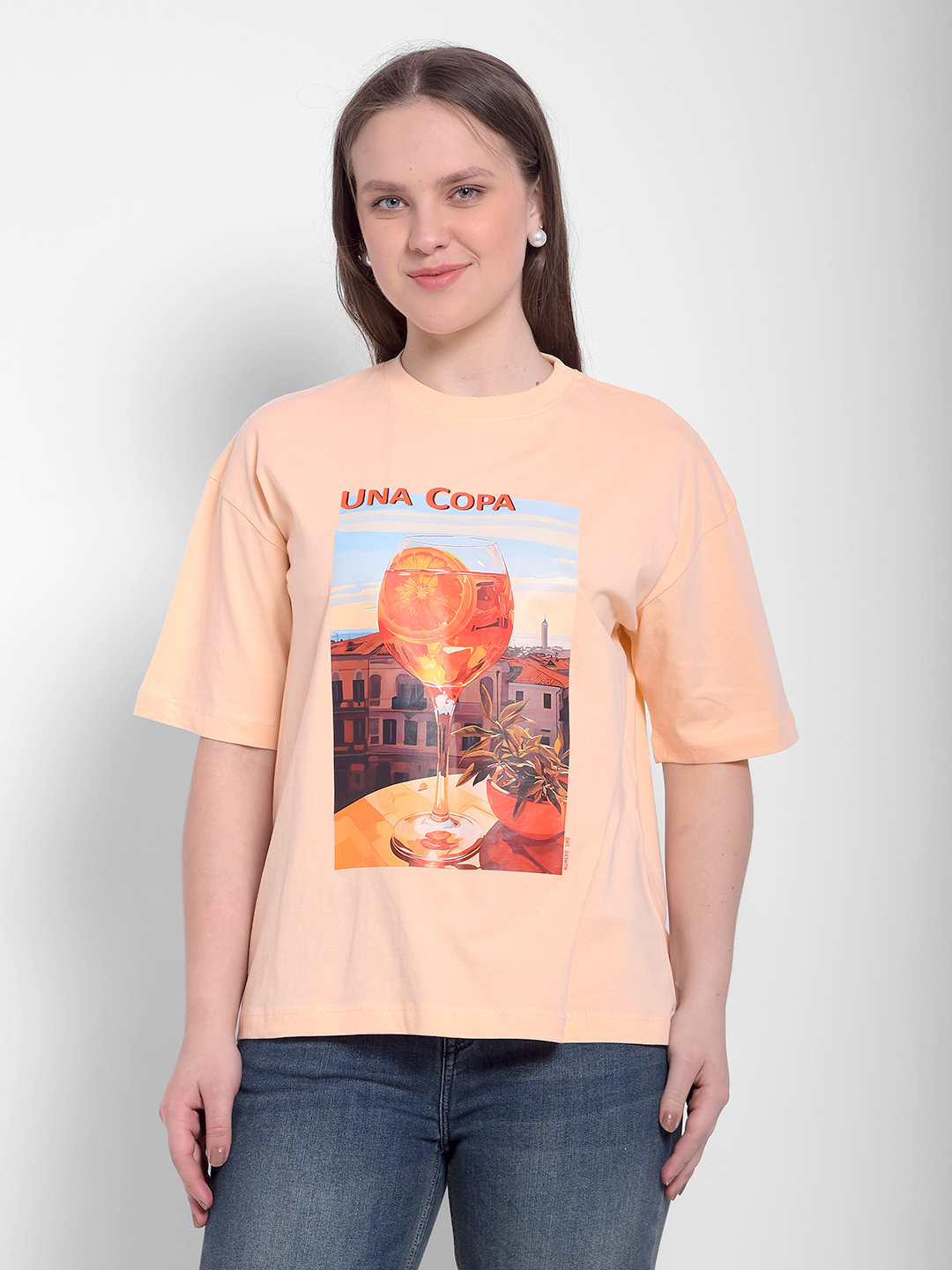Numero Uno Women Graphic Print Orange T-Shirt
